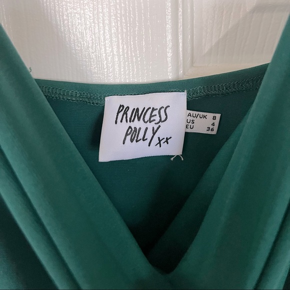 PRINCESS POLLY GREEN ADJUSTABLE SLIP DRESS - Picture 4 of 5